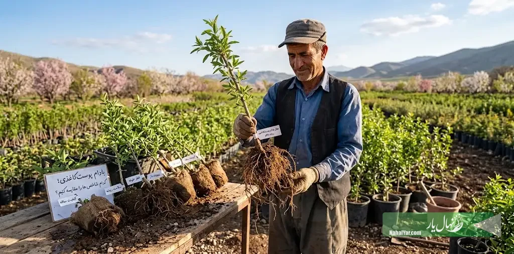 نهال بادام پوست‌کاغذی | ۹ شاخص مهم قبل از خرید