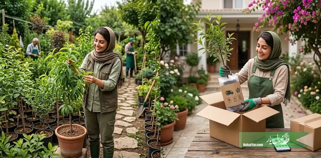 خرید نهال حضوری یا آنلاین؟ چک‌لیست انتخاب مطمئن