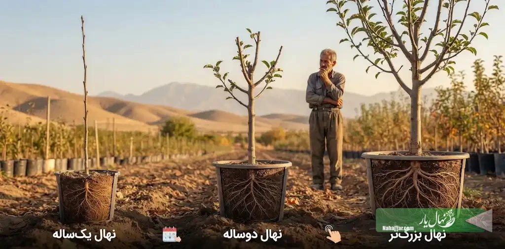 خرید نهال یک‌ساله یا دوساله؟ مقایسه سن نهال قبل از خرید