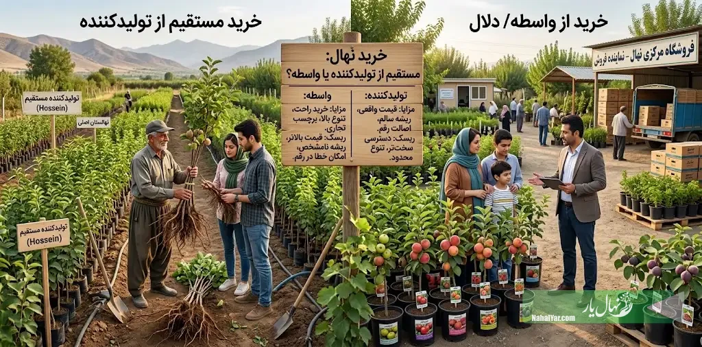 خرید نهال از تولیدکننده یا واسطه | مزایا و ریسک‌ها