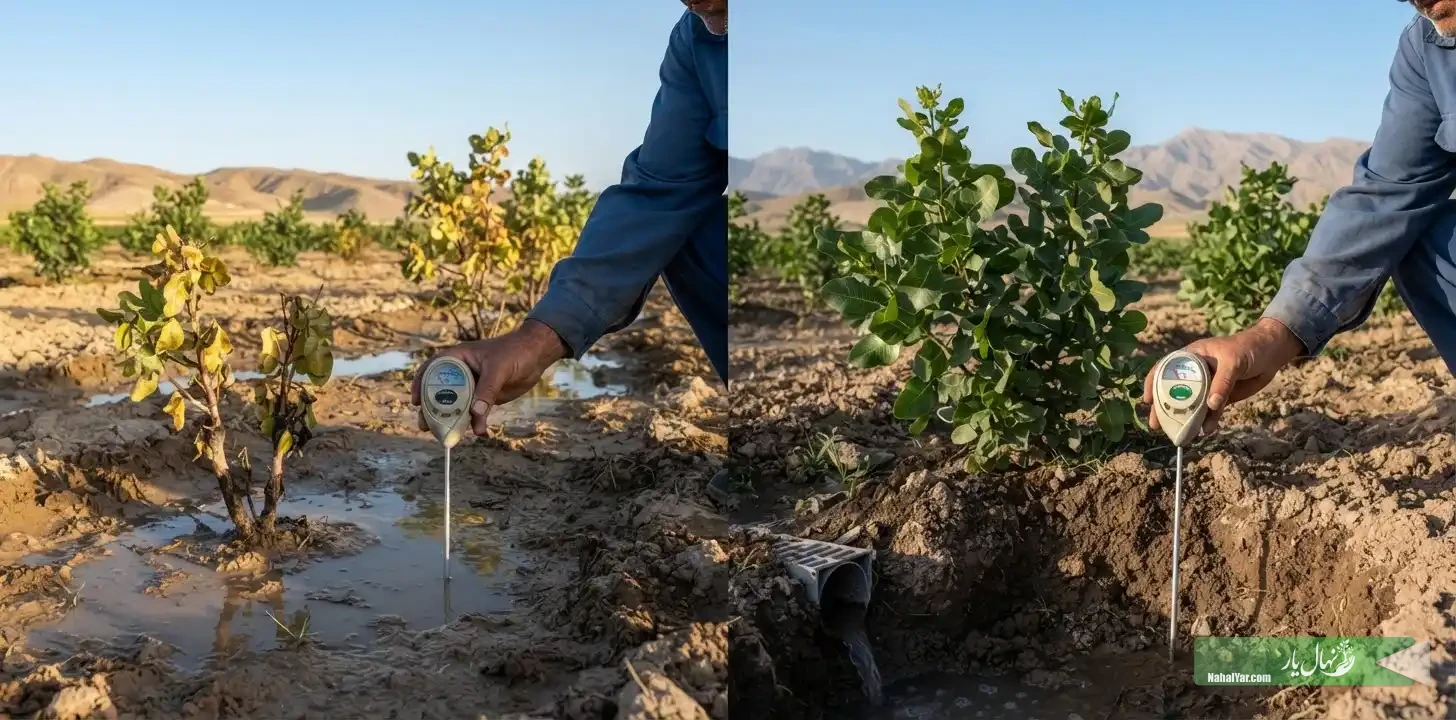 رشد نهال پسته بعد از آبیاری بهتر نمی‌شود؟ ۸ علت