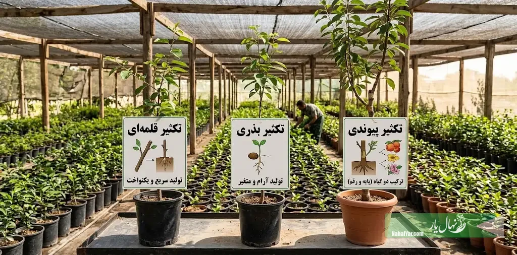 نهال قلمه‌ای، بذری یا پیوندی؟ تفاوت‌ها برای خریدار نهال