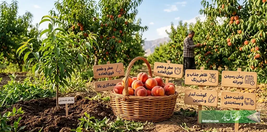 نهال‌یار | نهال هلو برای تازه‌خوری | ۶ ویژگی مهم رقم