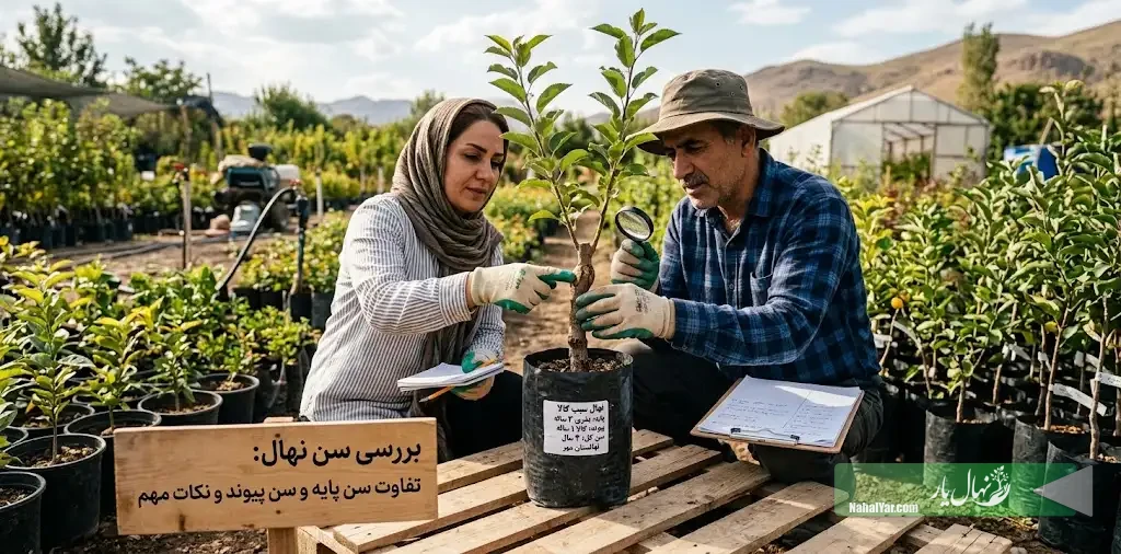 نهال‌یار | بررسی سن نهال هنگام خرید | تفاوت سن پایه و پیوند