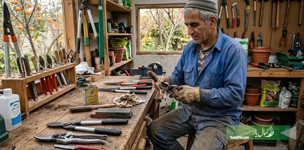 تمیز کردن و نگهداری ابزار هرس برای فصل بعد | راهنمای باغدار